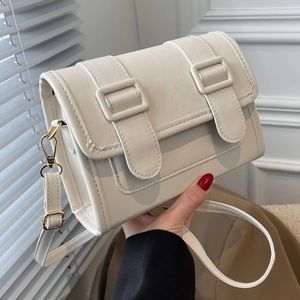 Mini minimalist buckle decor flap square bag